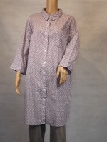 ★ Ulla Popken ★ 46+ 46/48 ~ Bluse ~ 3/4-Arm ~ Lang ~ Gepunktet Flieder Hemdbluse