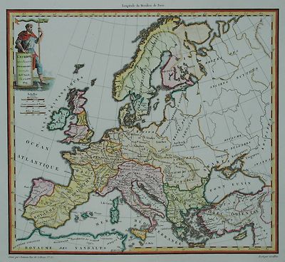 Europe after the invasion of the barbarians - Rare map of Europe - Lapie 1809