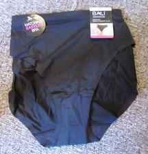 Ladies Bali Easylite Smooth Comfort Hi-Cut Black Knickers Size USA M/6