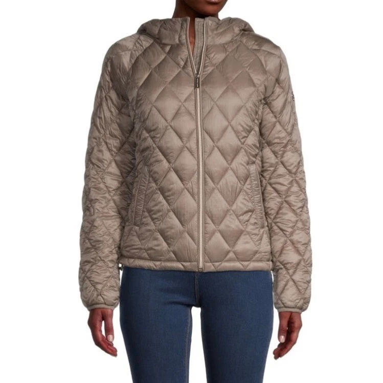 Michael Michael Kors Nissy giacca imbottita con cappuccio taupe taglia M WT