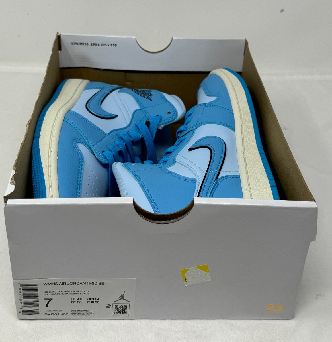 Nike Air Jordan 1 DV1302-400 青/白 10 Nike Air Jordan 1 Mid Ice Blue DV1302-400 Sz: 7 Womens / 5.5