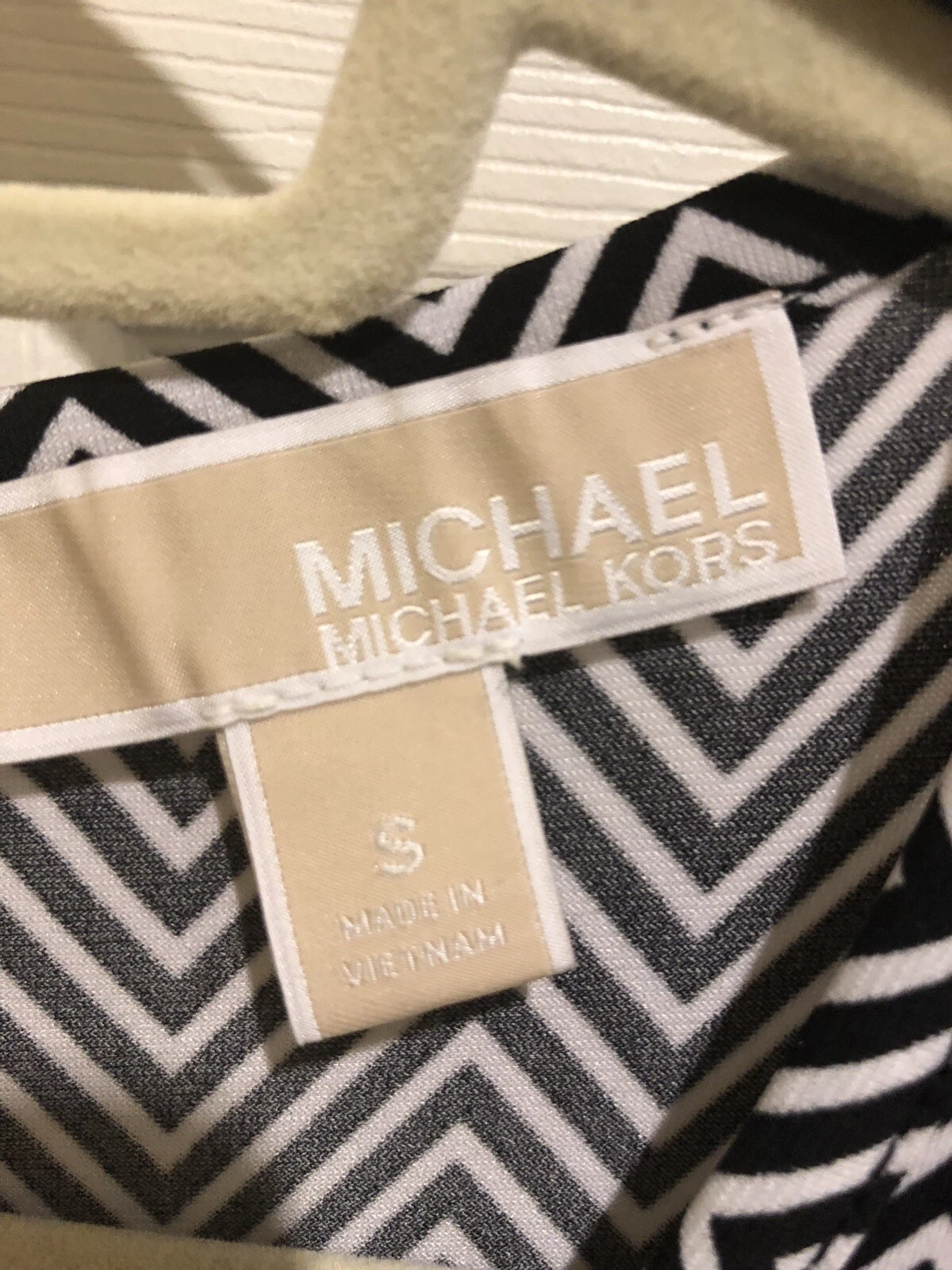 Abito donna Michael Michael Kors S S taglia S bianco e nero zip dietro