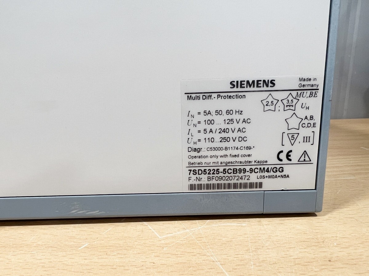 SIEMENS 7SD5225-5CB99-9CM4/GG Multi Diff Protection | eBay
