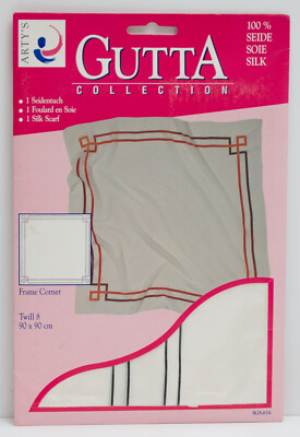 Seidentuch, ARTY'S Gutta Collection,  ''Frame Corner''  90x90cm, Twill 8