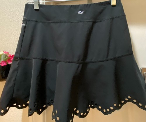 VINEYARD VINES Women's Black Skirt w/Shorts & Pockets XXS Scallop Detail LOWSHIP - Picture 5 of 16