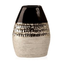 Vase Blumenvase Aus Keramik Anthrazit/Silber 22Cm-2420