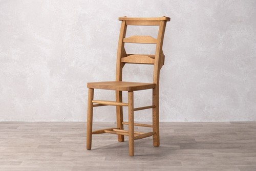 SOLID OAK CHAPEL CHAIR HORIZONTAL SLAT RUSTIC FARMHOUSE DINING CHAIR - Picture 3 of 14