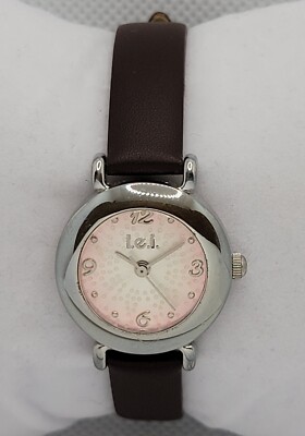 Ladies L.E.I. Life Energy Intelligence Silver Tone Textured Dial Analog Watch K3