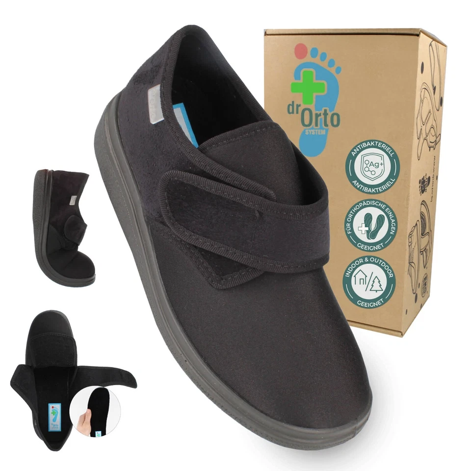 DR. ORTO Diabetikerschuh Damen Herren Verbandschuhe Spezialschuhe Schwarz Gr. 36-48 Tenby