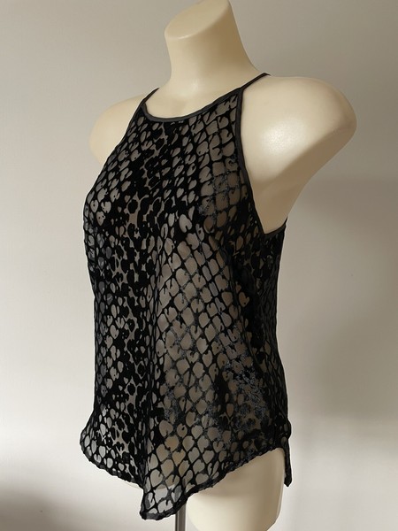 Bardot -Size 8 Women’s Velvet Burnout Halter Neck Top