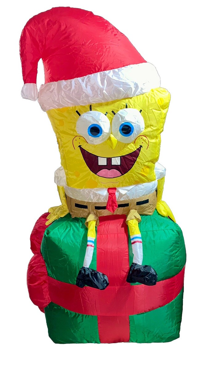 2004 GEMMY SPONGEBOB SQUAREPANTS ON PRESENT 4ft AIRBLOWN