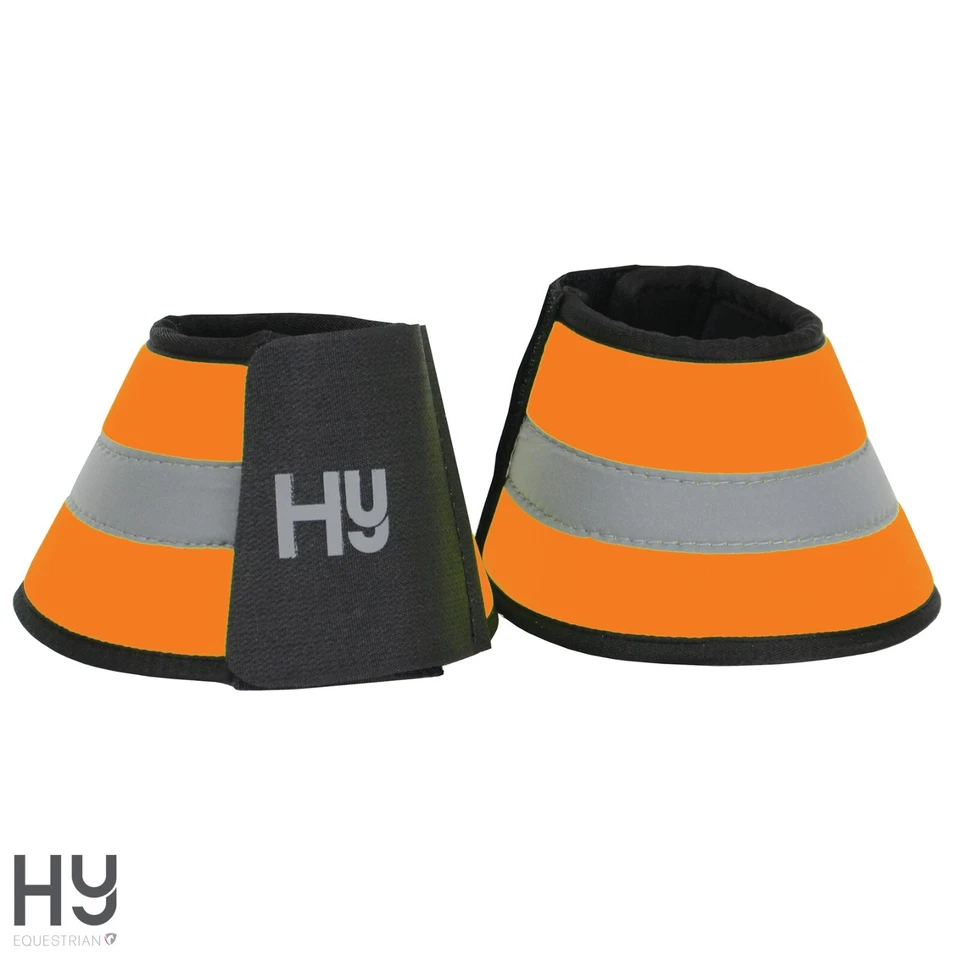 Reflector Over Reach Boots by Hy Equestrian  BE SAFE BE SEEN  Fluorescent - Image 3 of 4
