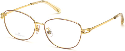 Swarovski SK 5403-D 030 Gold Metal Optical Eyeglasses Frame 55-15-140 Asian Fit