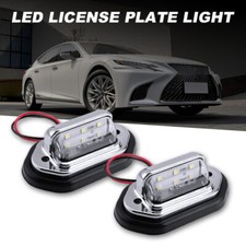 2x Universal Led License Plate Tag Light Lamp White For Truck Trailer Suv Rv Van