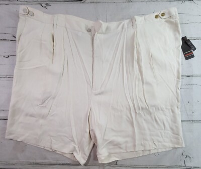 Vintage Axis 100% Silk Shorts Ivory Mens Size 58 Big NWT Deadstock