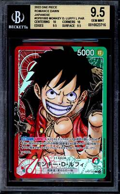 BGS 9.5 Monkey D. Luffy OP01-003 Romance Dawn Alt Leader One Piece