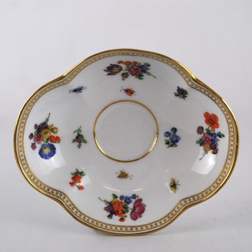 Meissen Quatrefoil Cup and Saucer with Floral Decoration Antique 19thC - Bild 10 von 12