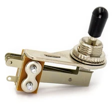 NEW Right Angle 3-Way Toggle Switch for 2-Pickups - Made in Japan - BLACK KNOB