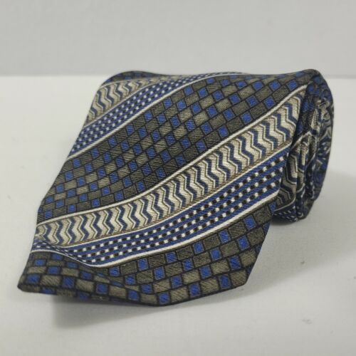 Salvatore Gregorio Men's Necktie Handmade Striped Geometric Italian 100% Silk - Afbeelding 1 van 11
