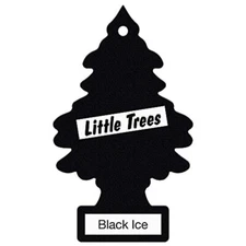 LITTLE TREES Car Air Freshener | Hanging Paper Tree for Home or Car | Black Ice