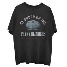 Image of Peaky Blinders T Shirt Flat Cap Logo Official Mens Black L