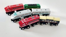 Maison Joseph Battat Classic wooden train cars - 6 magnetized Brio Thomas Etc. a