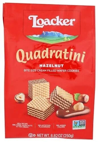 1 Loacker, Wafer bite size Hazelnut WAFER 8.82 Oz NON GMO 7/25 - Picture 1 of 4