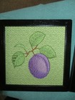 NEW - MACHINE EMBROIDERED PEAR, PLUM, APPLE  PICTURES — photo 3