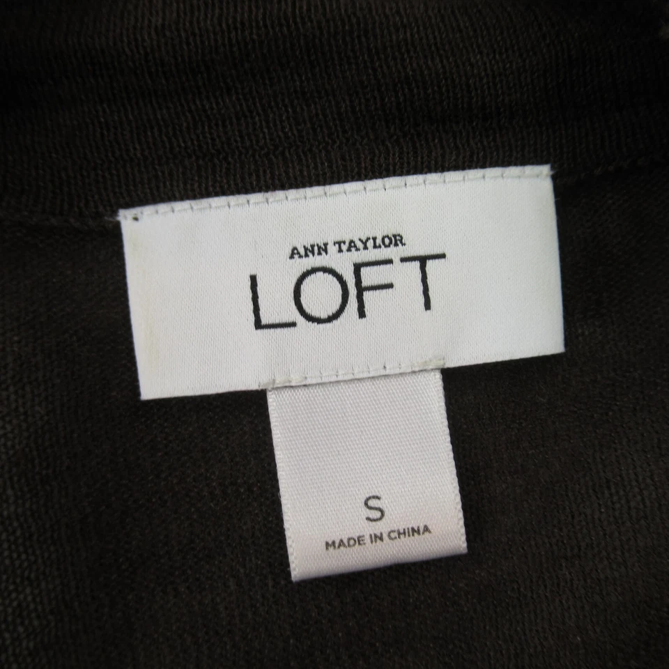 Suéter Ann Taylor Loft Mujer Pequeño Manga Larga Marrón Cárdigan Exterior Botones Foto 2 de 4