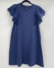 Design365 Blue Midi Embroidered Lace Boho Preppy Size Medium 