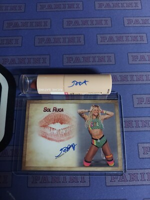Sol Ruca Autograph 2024 WWE Collectors Expo LLC Lip Stick/Autograph Kissed Card By Sol ...