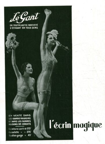 Publicité ancienne le Gant gaine corset 1934 issue de magazine - Photo 1/1