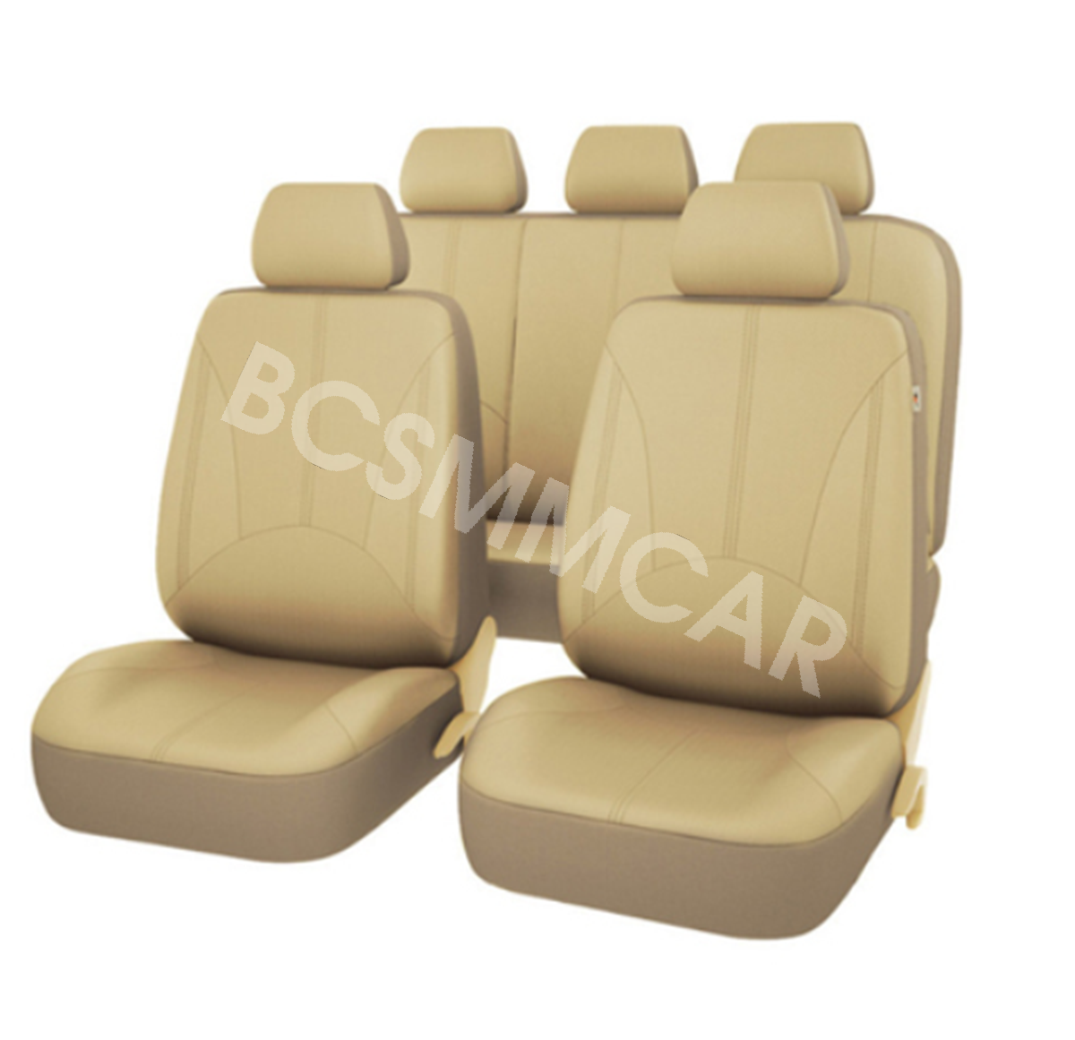 Car Seat Cover Cushion accessories Cars Front Rear Full Set Beige-image
