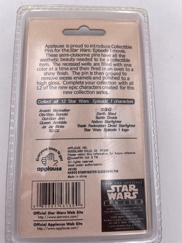 Applause-Star Wars Episode 1 Collectible Pin-Naboo Starfighter#43130 - Picture 2 of 2