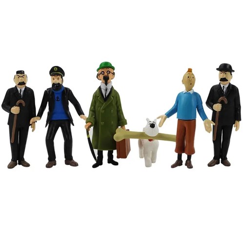 Figura de acción clásica de PVC de 6 piezas de dibujos animados de anime Las aventuras de Tintín Dupont - Imagen 19 de 26