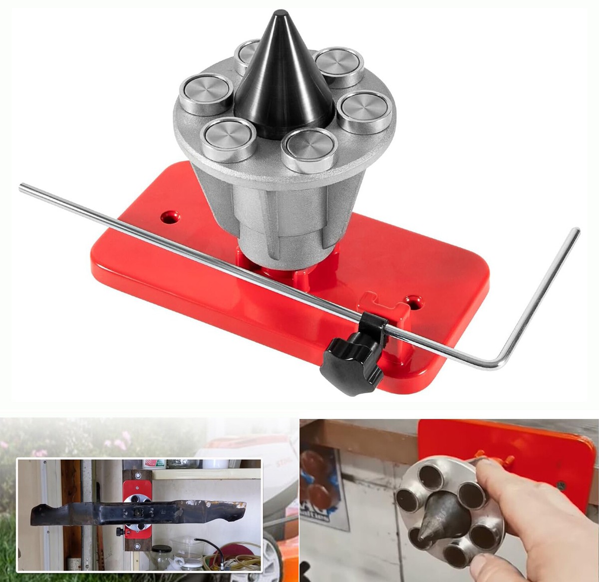 MOWER BLADE BALANCER AND SHARPENING TEST TOOL (GRAY)-Supreme Garden Hardware for Precision Blade Maintenance, Optimal Lawn Care and Enhanced Mower Performance