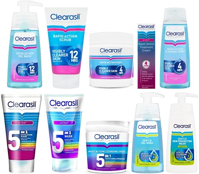 Clearasil - Ultra 5In1 Cleansing Pads, Face Wash, Scrub, Daily Deep Pore Lotion