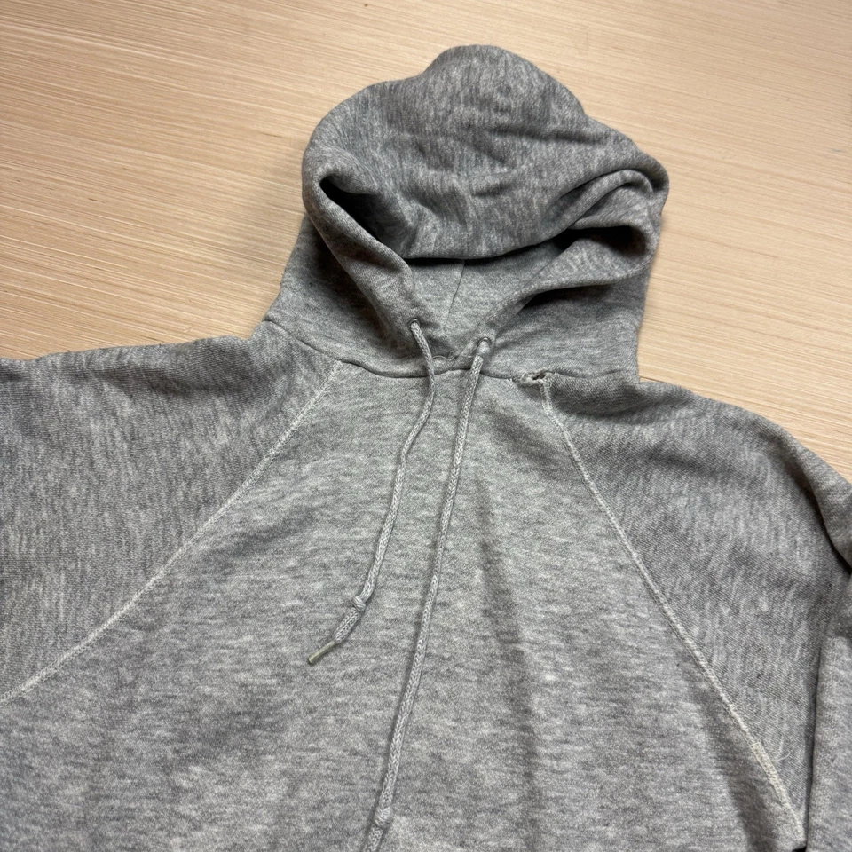 Vintage Raglan Hoodie Small Rayon Tri Blend 80s Soft Blank - Image 2 of 4