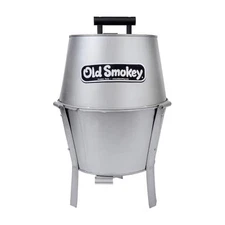 14 in. charcoal grill in silver | old smokey steel small stainless removable ash