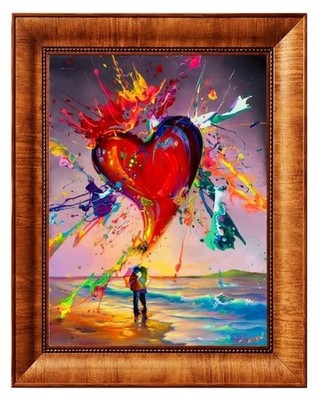 Jim Warren Framed Hand signed Embellished  ''Love is in the air'''' - Ltd Supply