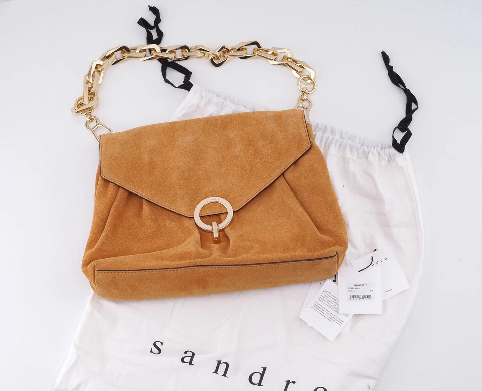 Bolso de hombro Sandro Paris para mujer de gamuza de cuero SFASA00675 - Imagen 2 de 4