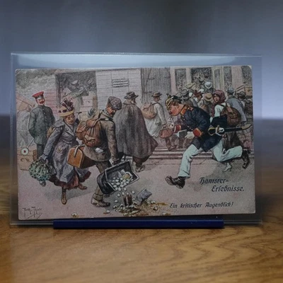 Hamster-Erlebnisse Arthur Thiele Satire 1. Weltkrieg Eier Leipzig Litho ugel. AK - Bild 1 von 4