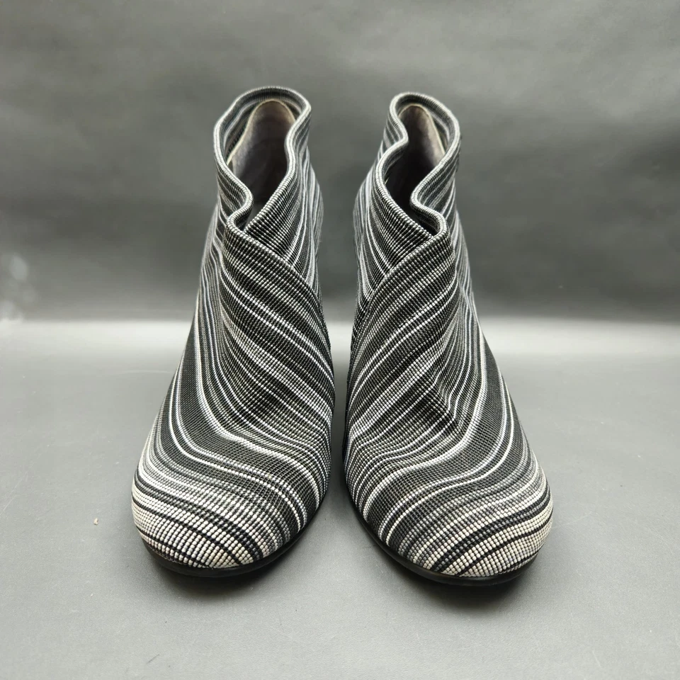 United голая сложить Hi ботильоны женщин размер 9 40 черный белая полоса ботинок каблуки - Изображение 3 из 4