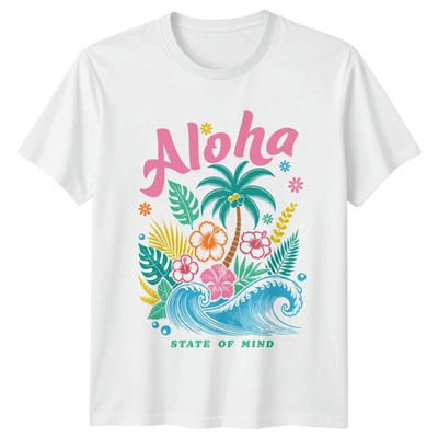 Aloha State Of Mind Hawaiian Travel Herren Damen Grafik T-Shirt Urlaub Insel