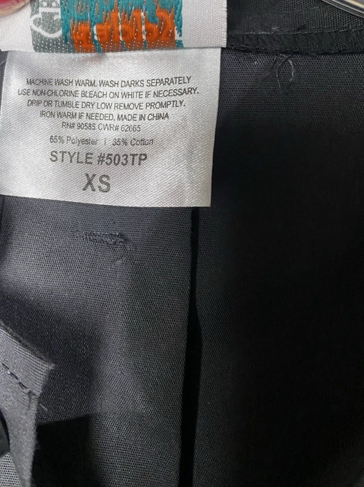 Happy Chef - Negro/Gris Manga Corta Snap Up - Top Para Hombre Talla XS - #503TP Foto 4 de 4