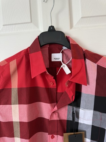 Burberry short sleeves shirt for men Red Size Large
