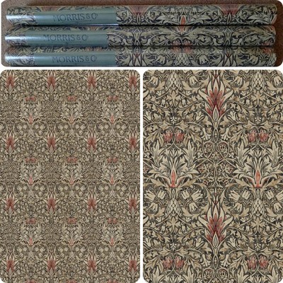 X3 MORRIS & CO Tapetenrolle SNAKESHEAD William Charcoal Spice 216425 Sanderson