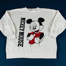 Vintage Disney Mickey Mouse Sweatshirt Size Large Double Sided USA 80s AA6