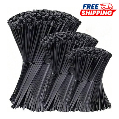 100x Black Cable Ties Zip Tie Buckle Wraps Tidy Natural Strong Nylon Strap Thick