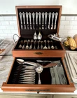WALLACE GRANDE BAROQUE STERLING SILVER 12 complete place settings 108pc w chest